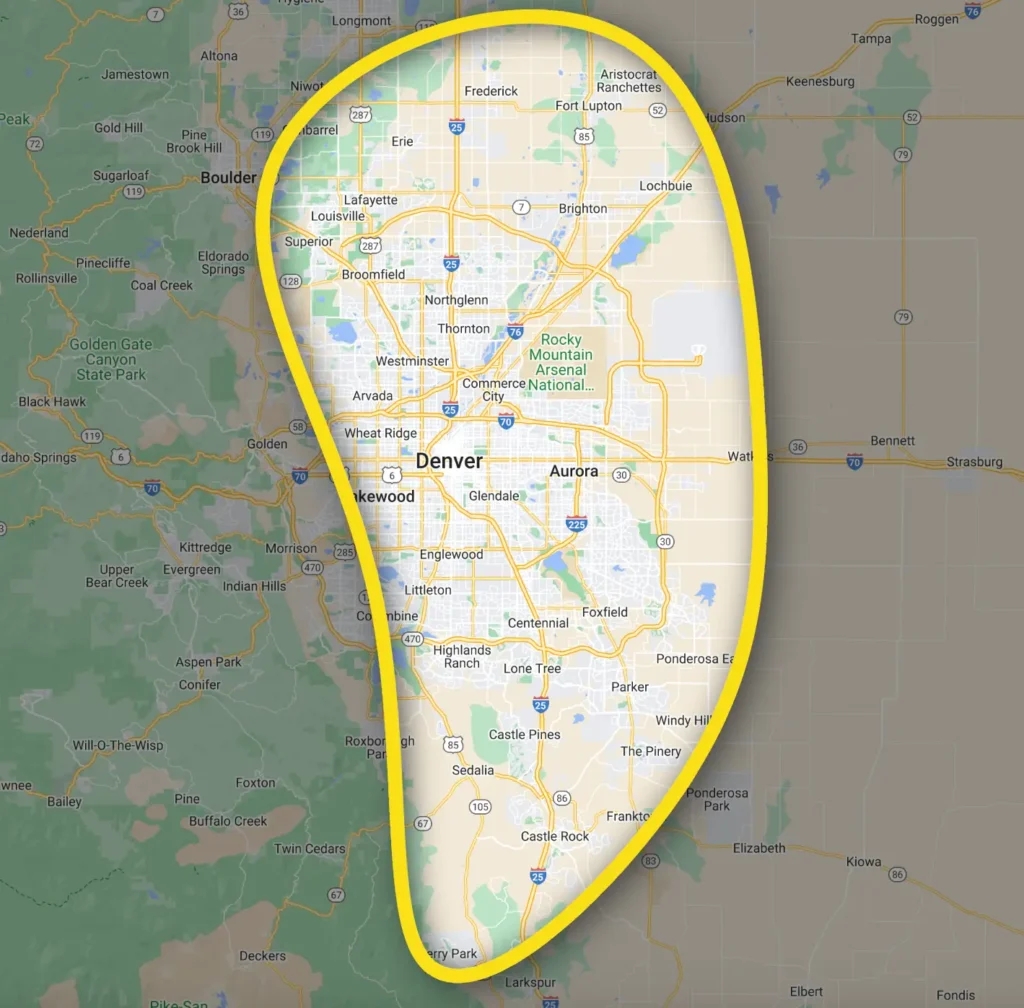 Roof Xperts Service Area map